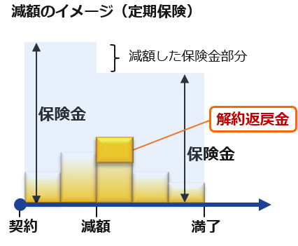 減額のイメージ（定期保険）
